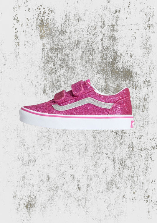 vans old skool v glitter raspberry rose